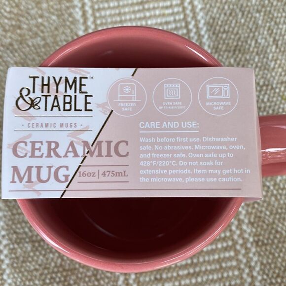 Thyme & Table Ceramic Heart Mug/Cup 16 ounces - Picture 5 of 8